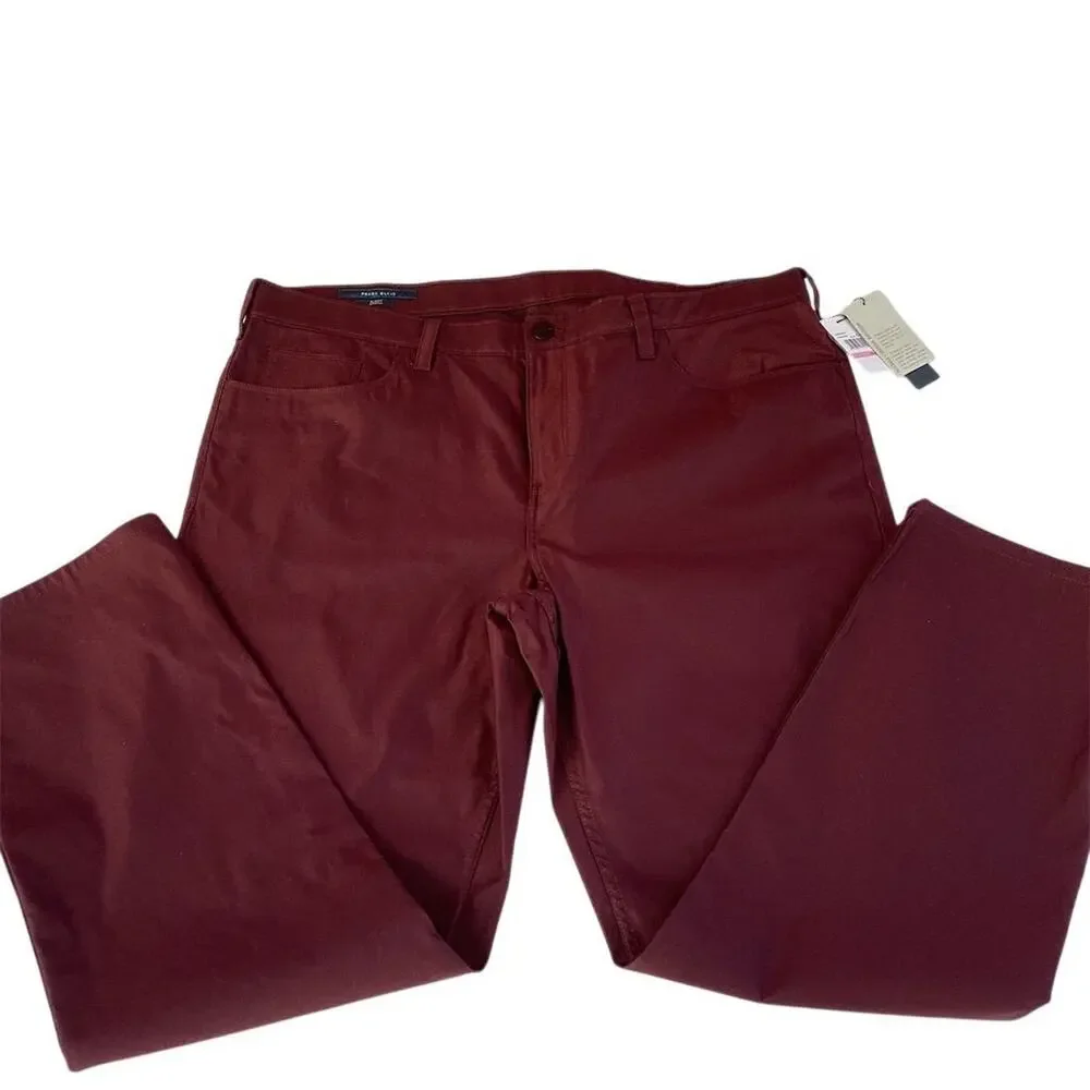 Perry Ellis Men's Slim Stretch Dress Pants Red Size 40x32‎